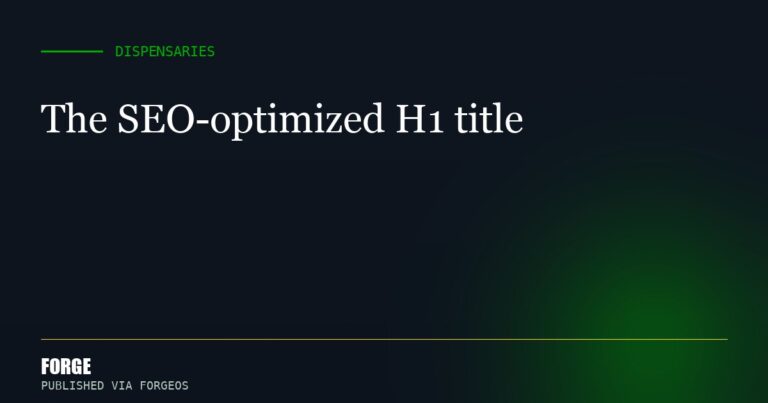 The SEO-optimized H1 title