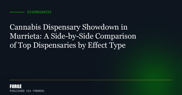 Cannabis Dispensary Showdown in Murrieta: A Side-by-Side Comparison of Top Dispensaries by Effect Type